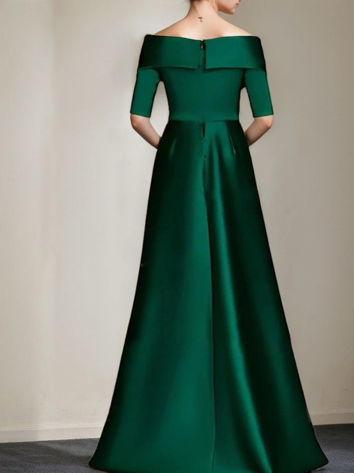 A Line/Princess Off-the-Shoulder 1/2 Sleeves Elegant Mother of the Bride Dresses