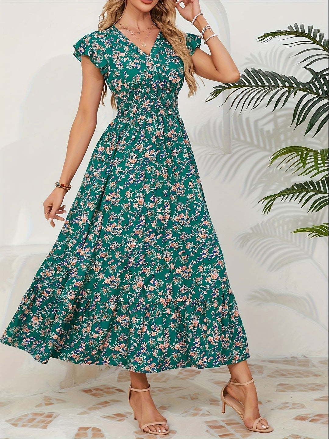 Naila – Floral Ruffle Dress