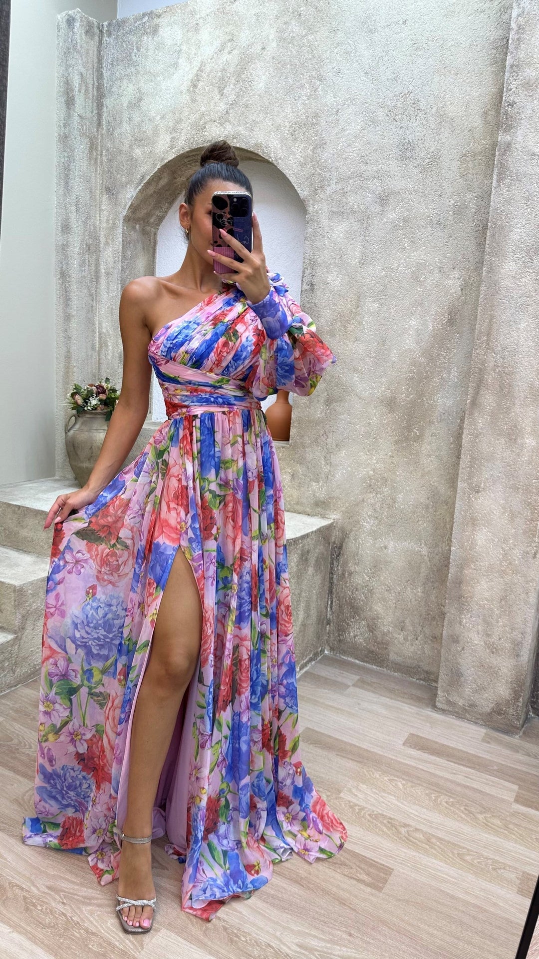 Samantha - Floral One Shoulder Dress