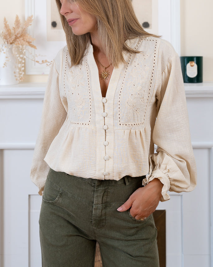 Beige Loly Blouse