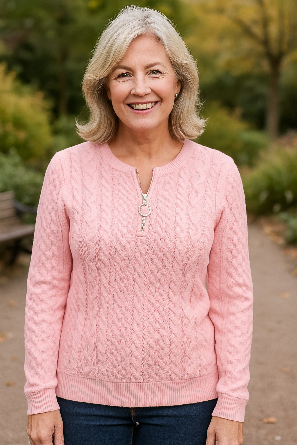 Nestelle | Cable Zip Knit - Comfort, Class and Confidence.