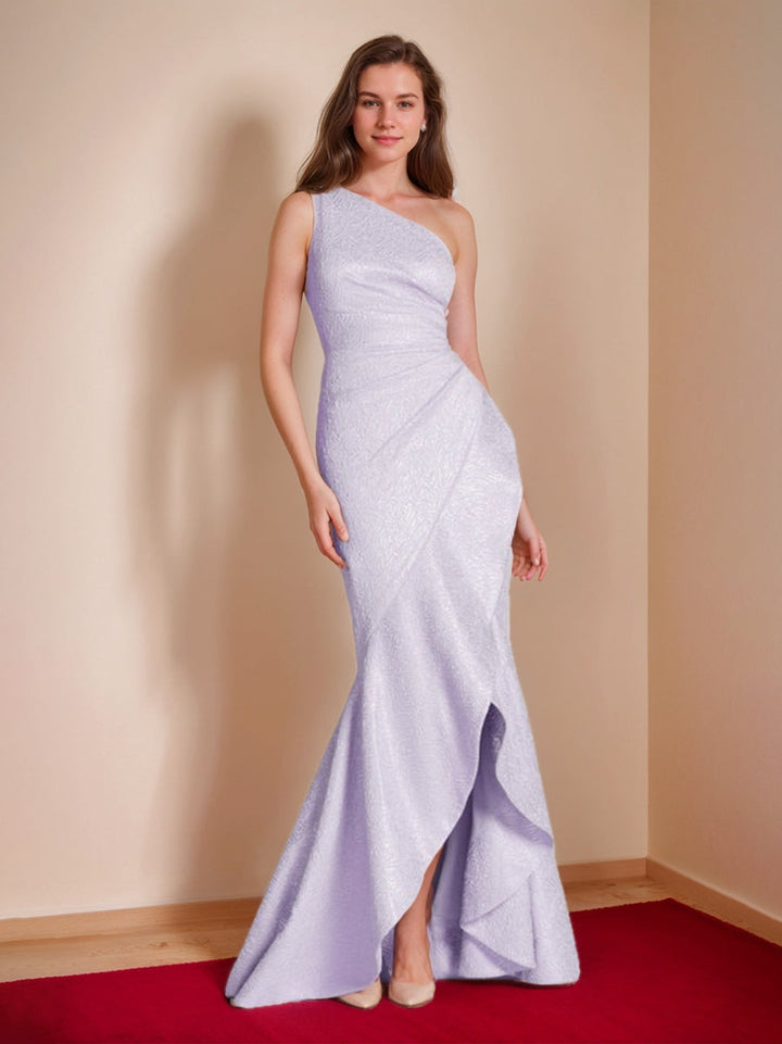 Trumpet/Mermaid One-Shoulder Asymmetrical Elegant Mother of the Bride & Groom Dresses with Ruffles