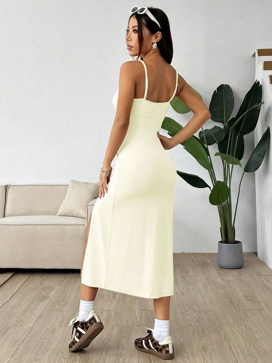 SoleLuxe Slit Midi Dress