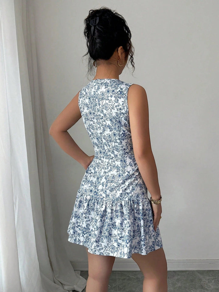 BloomCharm Sleeveless Floral Mini Dress