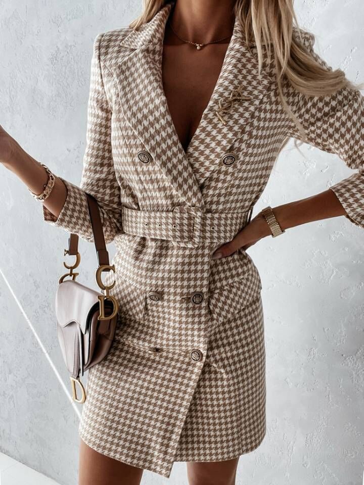 Sleek Belted Blazer Dress