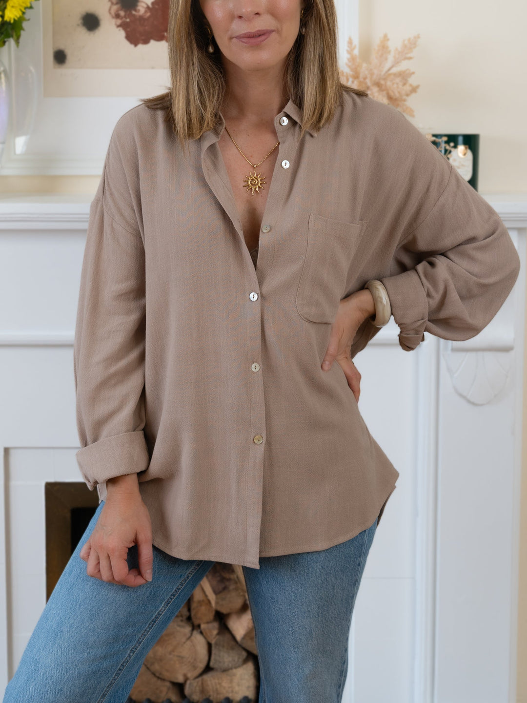 Taupe Kristen shirt