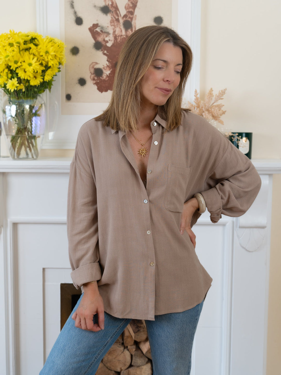 Taupe Kristen shirt