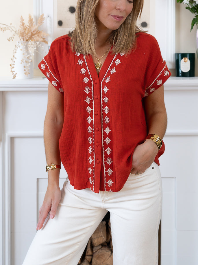 Terracotta Camila Blouse