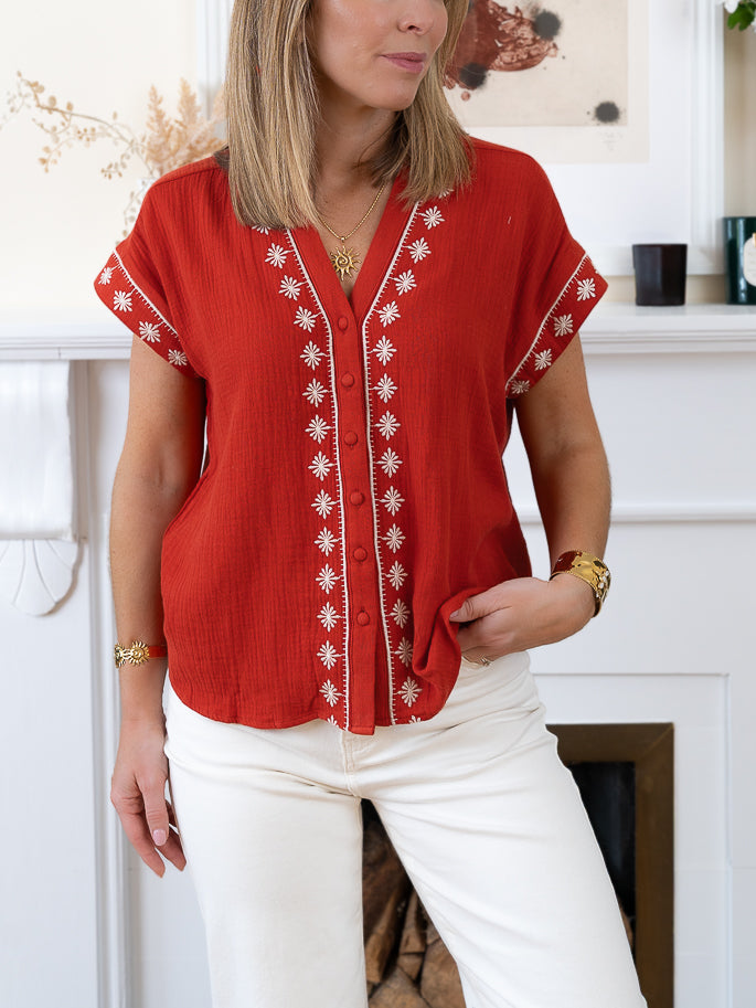 Terracotta Camila Blouse