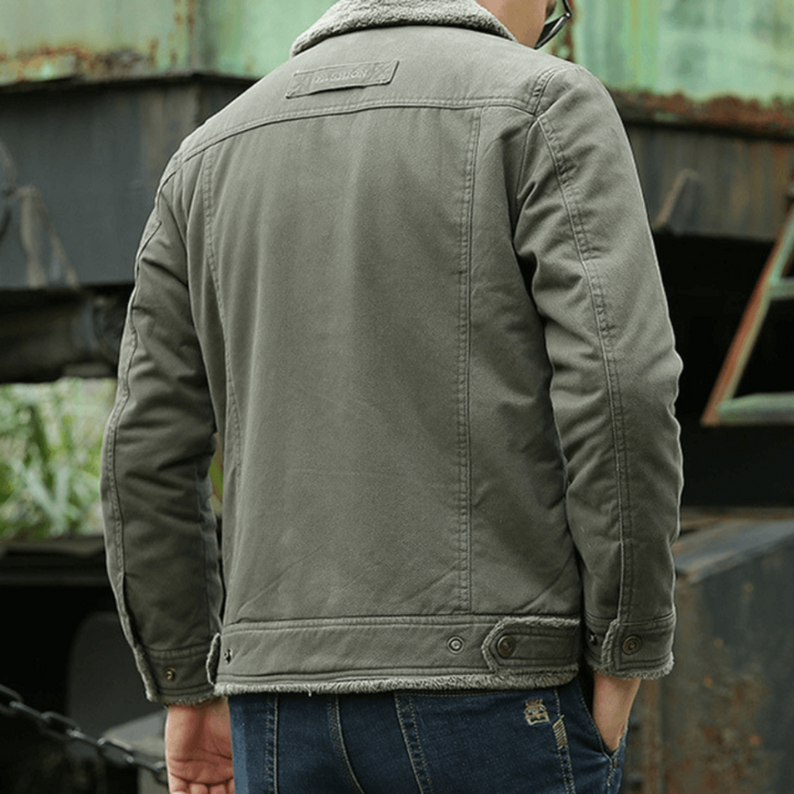 Men's warm winter jacket | Down button