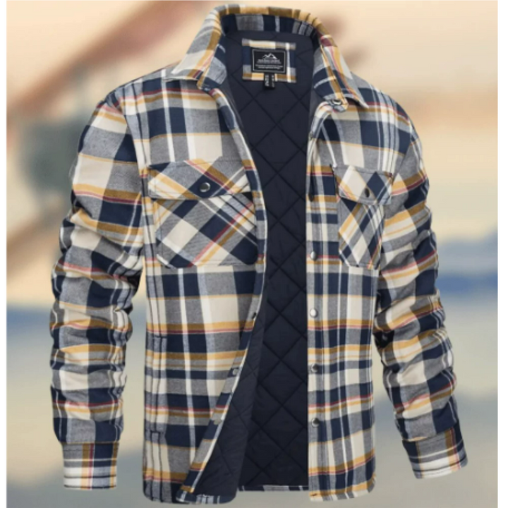 Men's button down warm shirt jacket | Long -sleeved