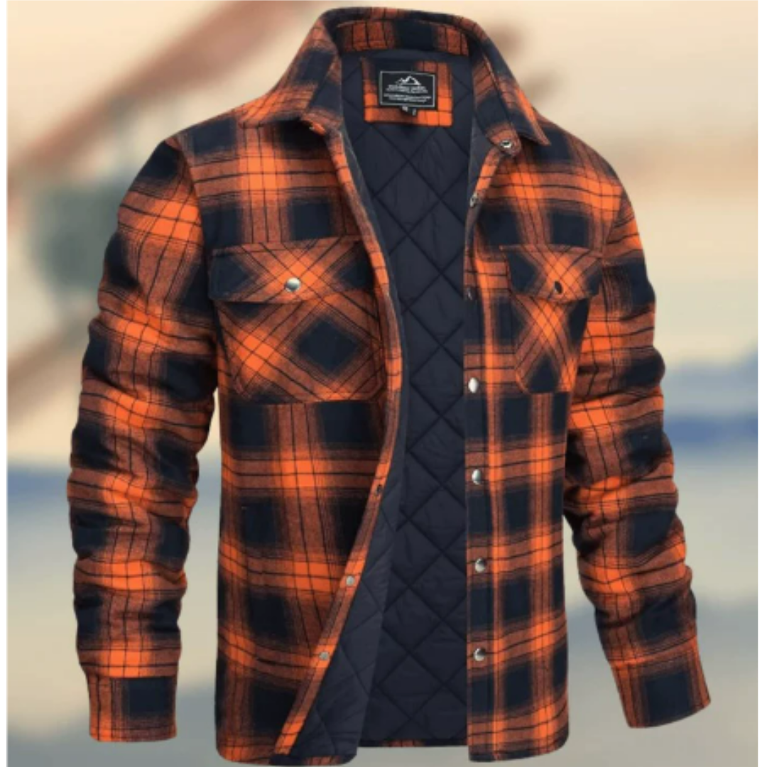 Men's button down warm shirt jacket | Long -sleeved