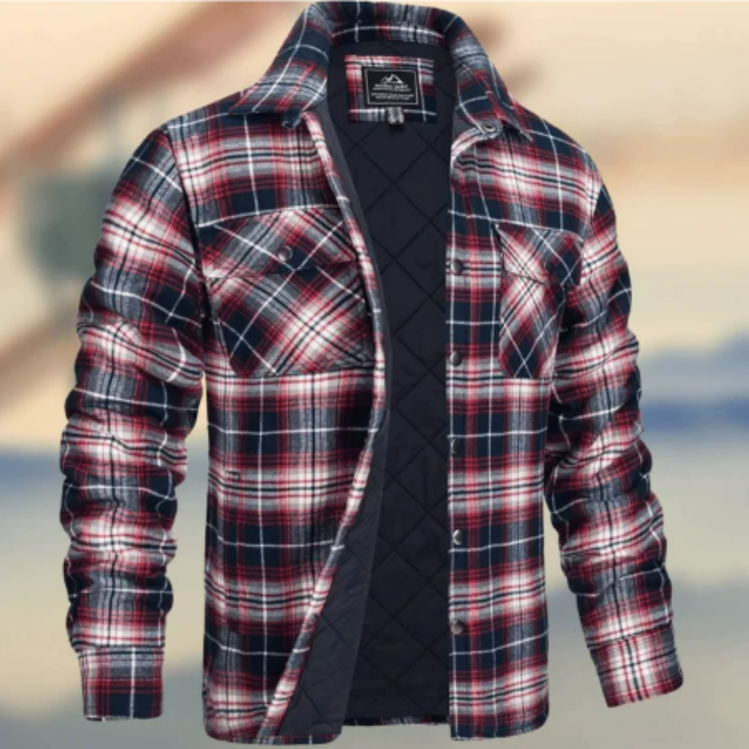 Men's button down warm shirt jacket | Long -sleeved