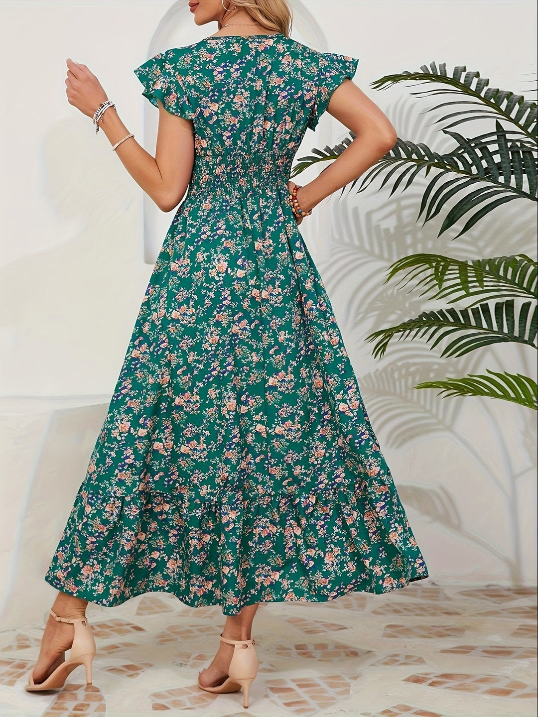 Naila – Floral Ruffle Dress