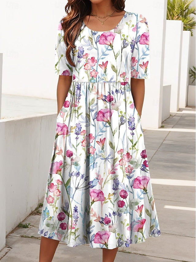 C&G™| Floral Breezy Midi Dress