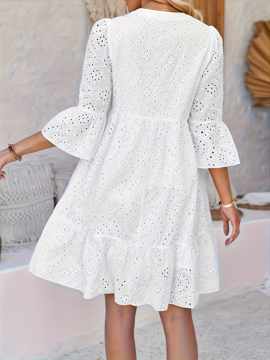 Aria – Puff-Sleeve A-Line Dress