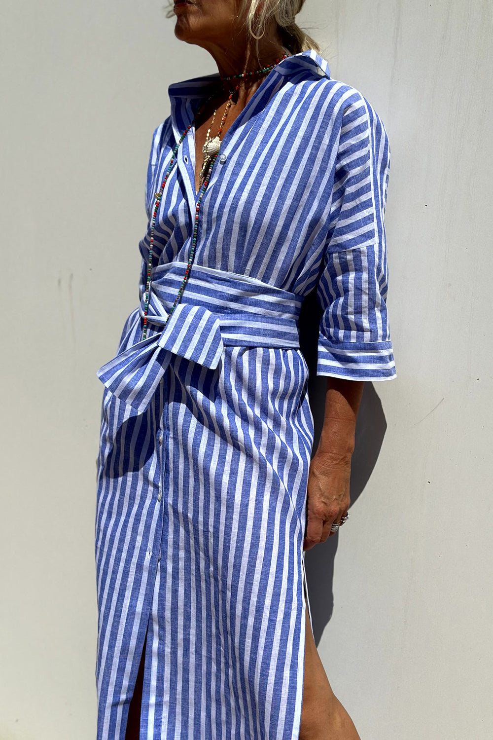 C&G™ | Timeless Striped Shirt Dress With Elegant Comfort