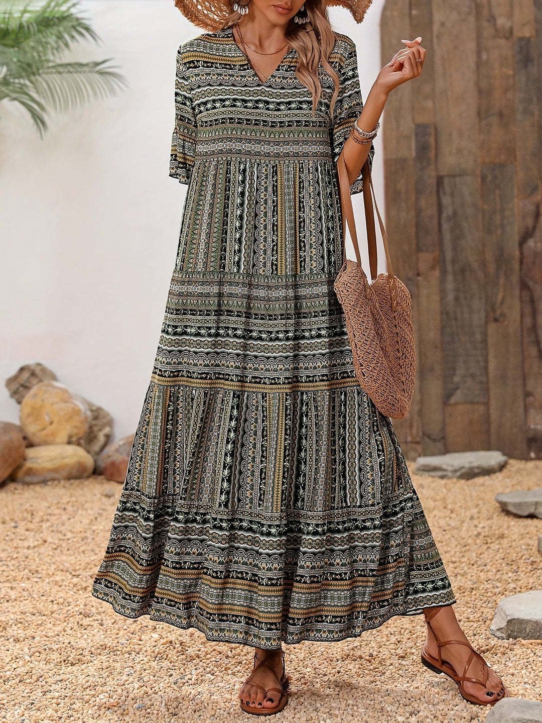 Anna – V-Neck Cotton Dress