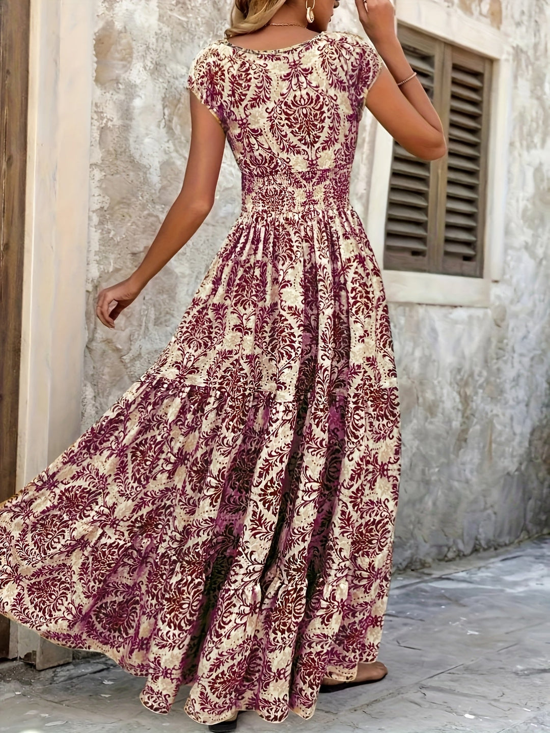 Arianna – Boho V-Neck Maxi Dress