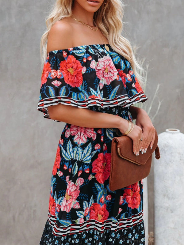 Ava - Maxi Dress with Floral Print and Ruffled Details