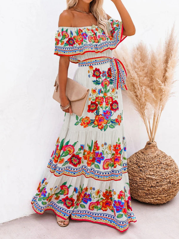 Ava - Maxi Dress with Floral Print and Ruffled Details