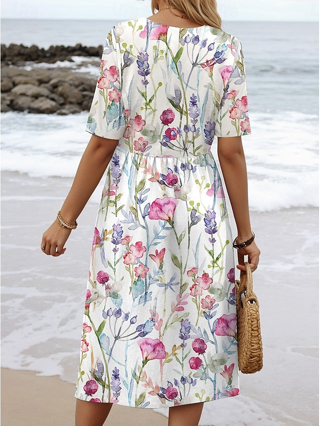 C&G™| Floral Breezy Midi Dress