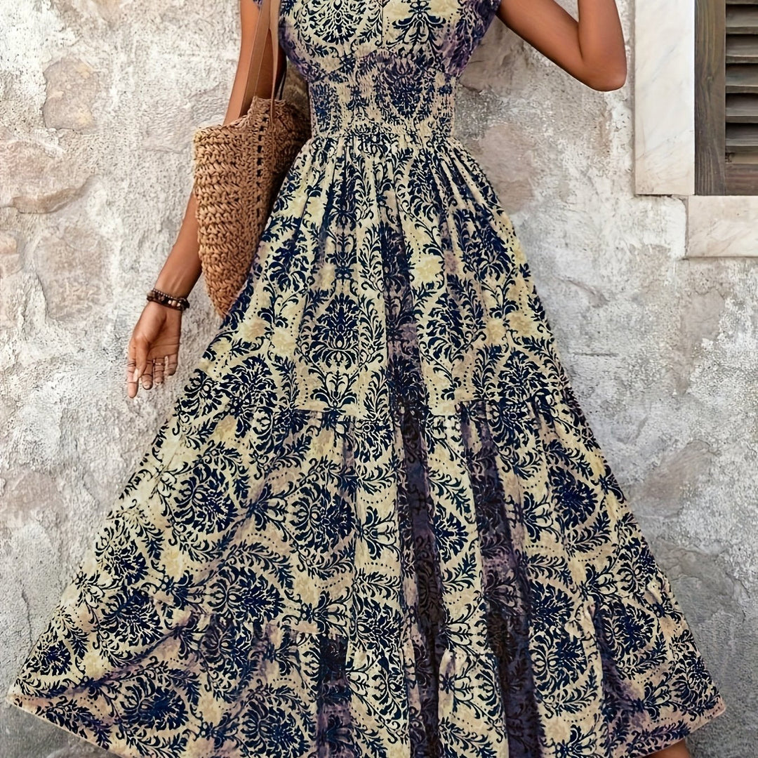 Arianna – Boho V-Neck Maxi Dress