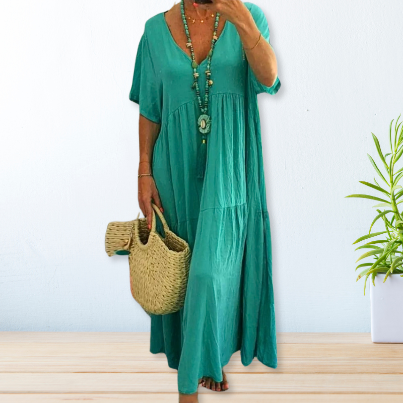 Jolaine - Relaxed Fit Summer Maxi Dress (Plus Size Available)