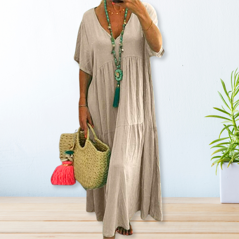 Jolaine - Relaxed Fit Summer Maxi Dress (Plus Size Available)