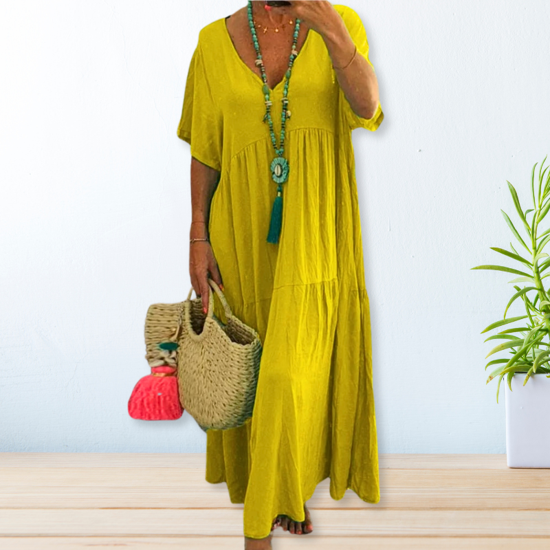 Jolaine - Relaxed Fit Summer Maxi Dress (Plus Size Available)