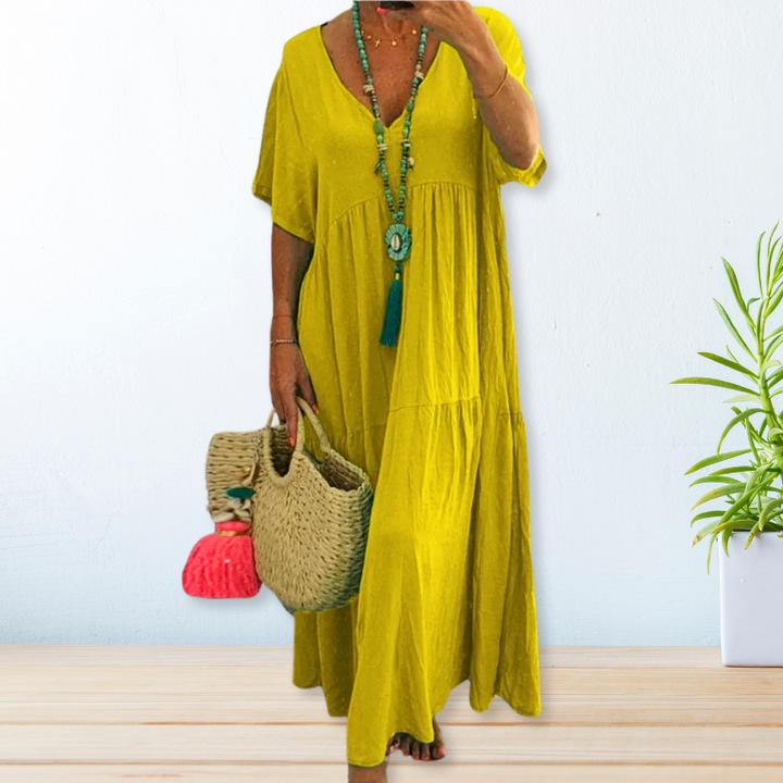 Jolaine - Relaxed Fit Summer Maxi Dress (Plus Size Available)