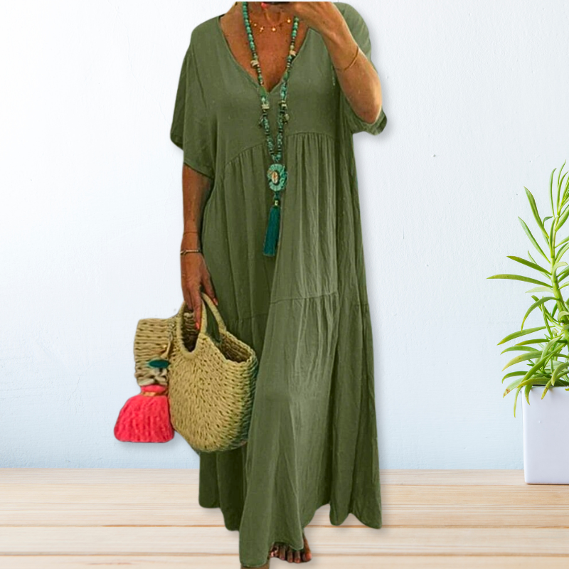 Jolaine - Relaxed Fit Summer Maxi Dress (Plus Size Available)