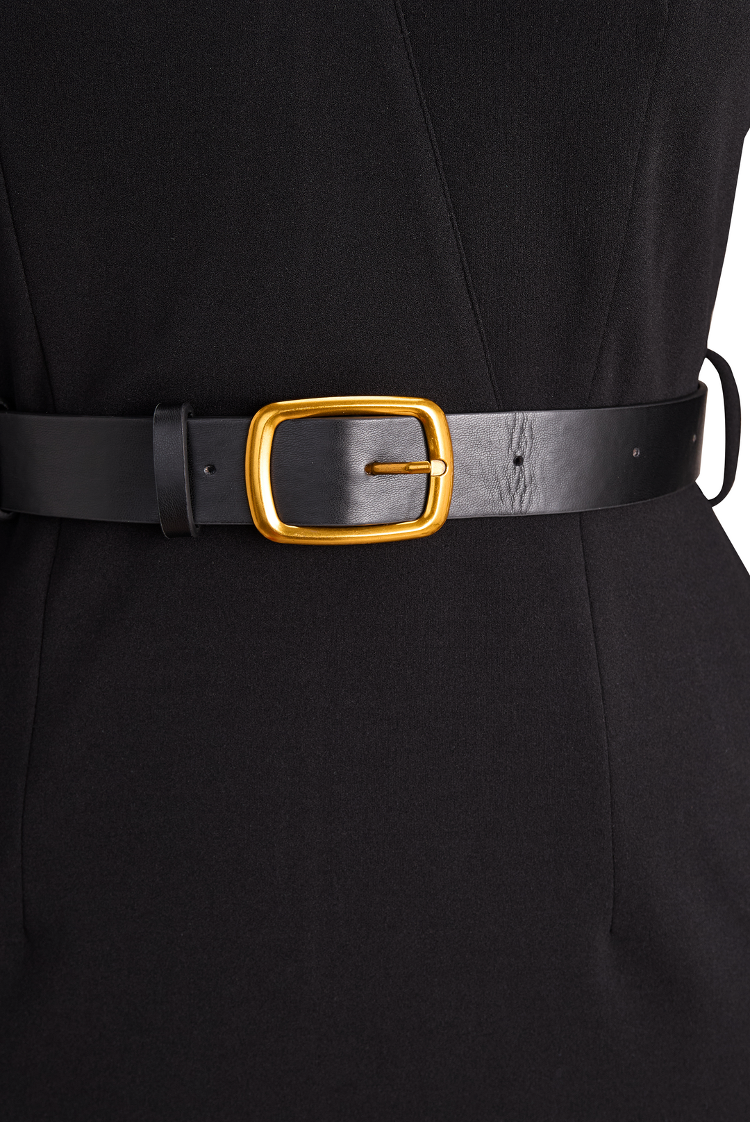 Hayden Lume | Refined Dress With Belt And Mandarin Collar