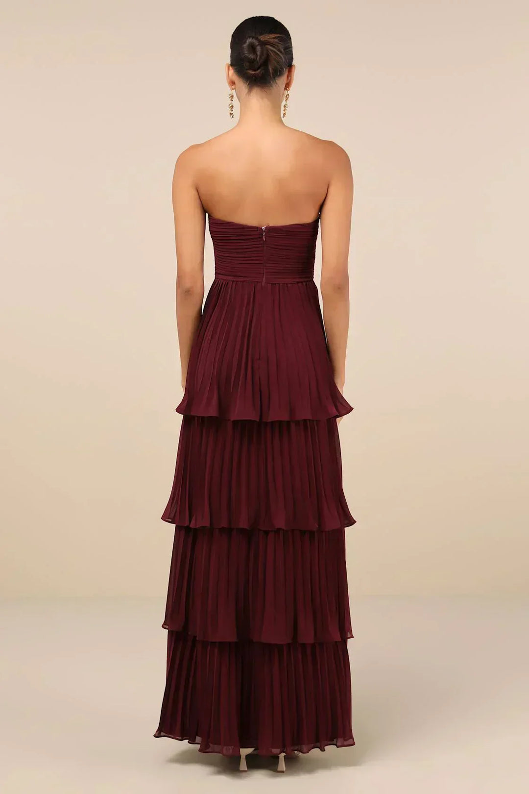 Hayley - Ruffled Pleated Maxi Dress