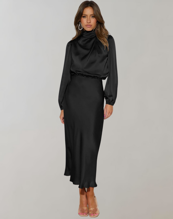 Hayden Hazel | Long-Sleeved Satin Dress