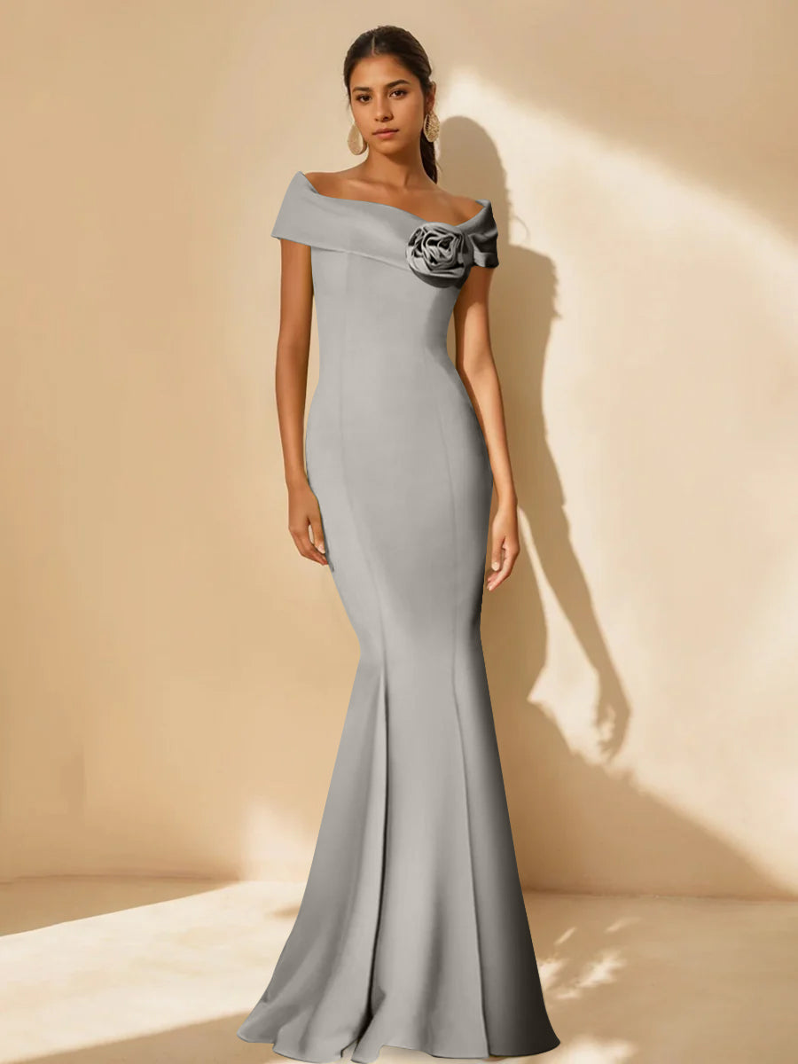 A-Line/Princess Square Neck Short Sleeves Mother of the Bride Dresses with Ruffles & Appliques
