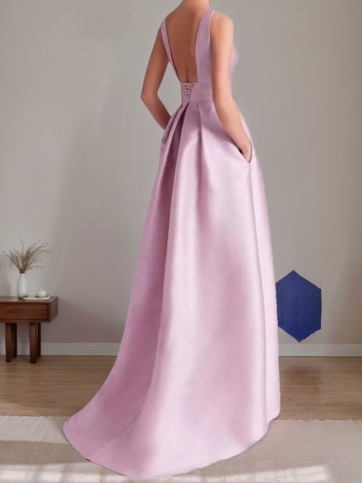 A-Line/Princess Scoop Sleeveless Asymmetrical Mother of the Bride & Groom Dresses with Flowers