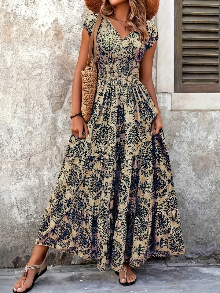 Arianna – Boho V-Neck Maxi Dress