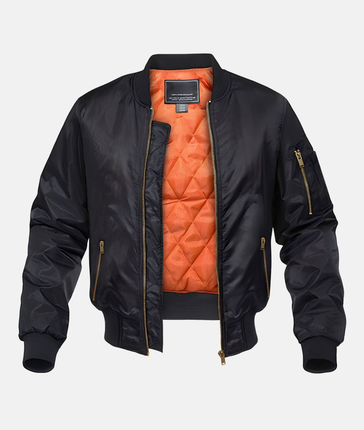 David | Classic Bomber Jacket with Utility Zipper Detail