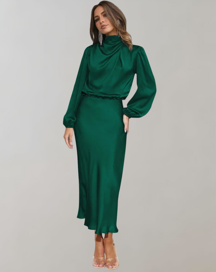 Hayden Hazel | Long-Sleeved Satin Dress