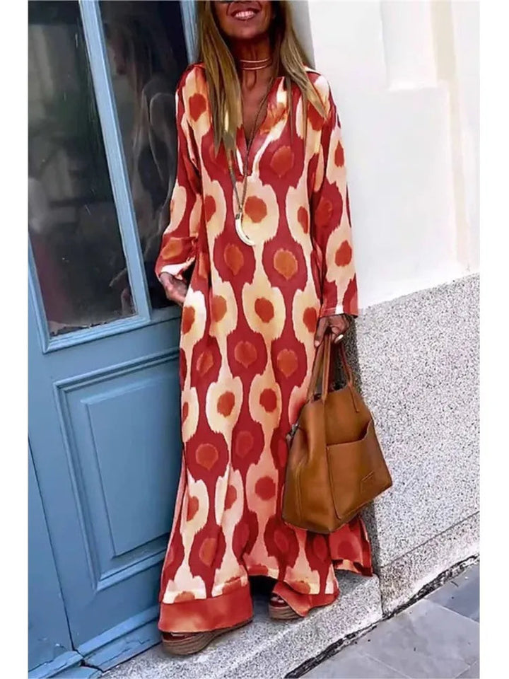 Eleanor - Casual Long Sleeve Maxi Boho Dress
