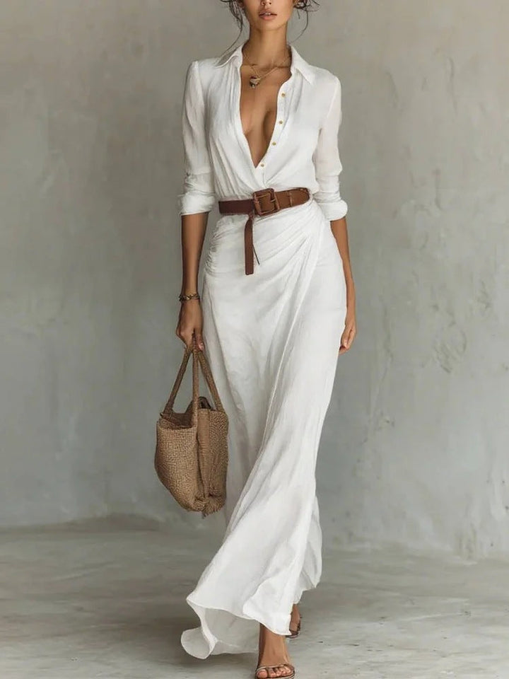 Hayden Thames | Lapel-Wrap Maxi Dress