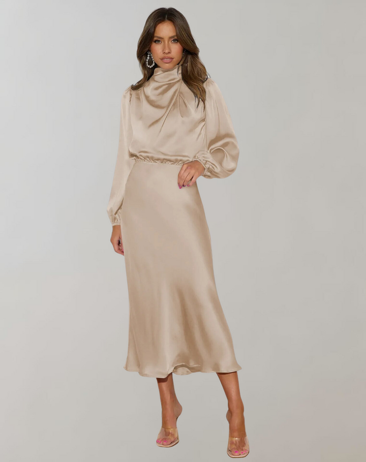 Hayden Hazel | Long-Sleeved Satin Dress