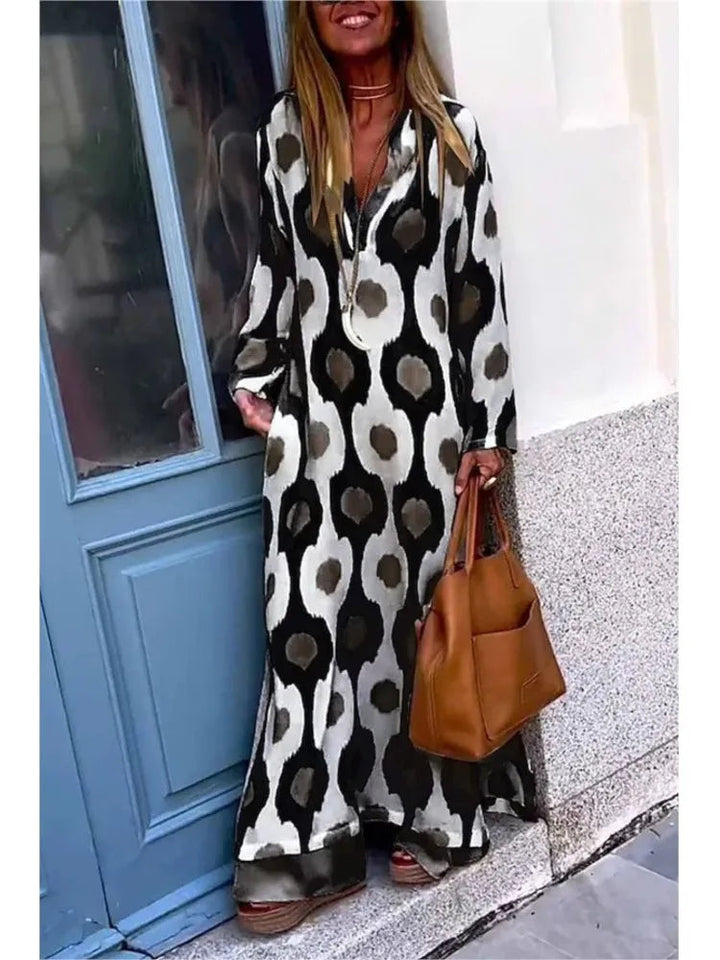 Eleanor - Casual Long Sleeve Maxi Boho Dress