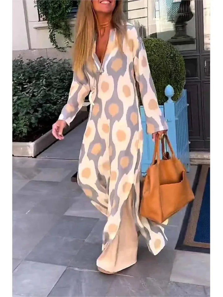 Eleanor - Casual Long Sleeve Maxi Boho Dress