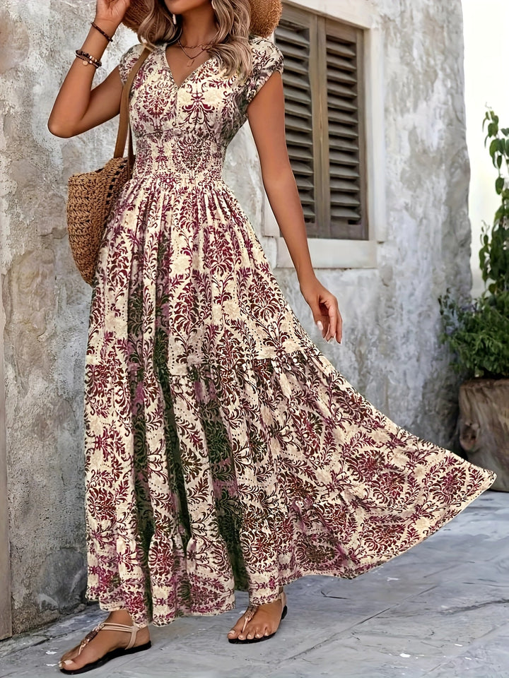 Arianna – Boho V-Neck Maxi Dress
