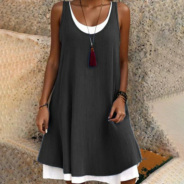 C&G™| Sunlit Sleeveless Midi Dress.