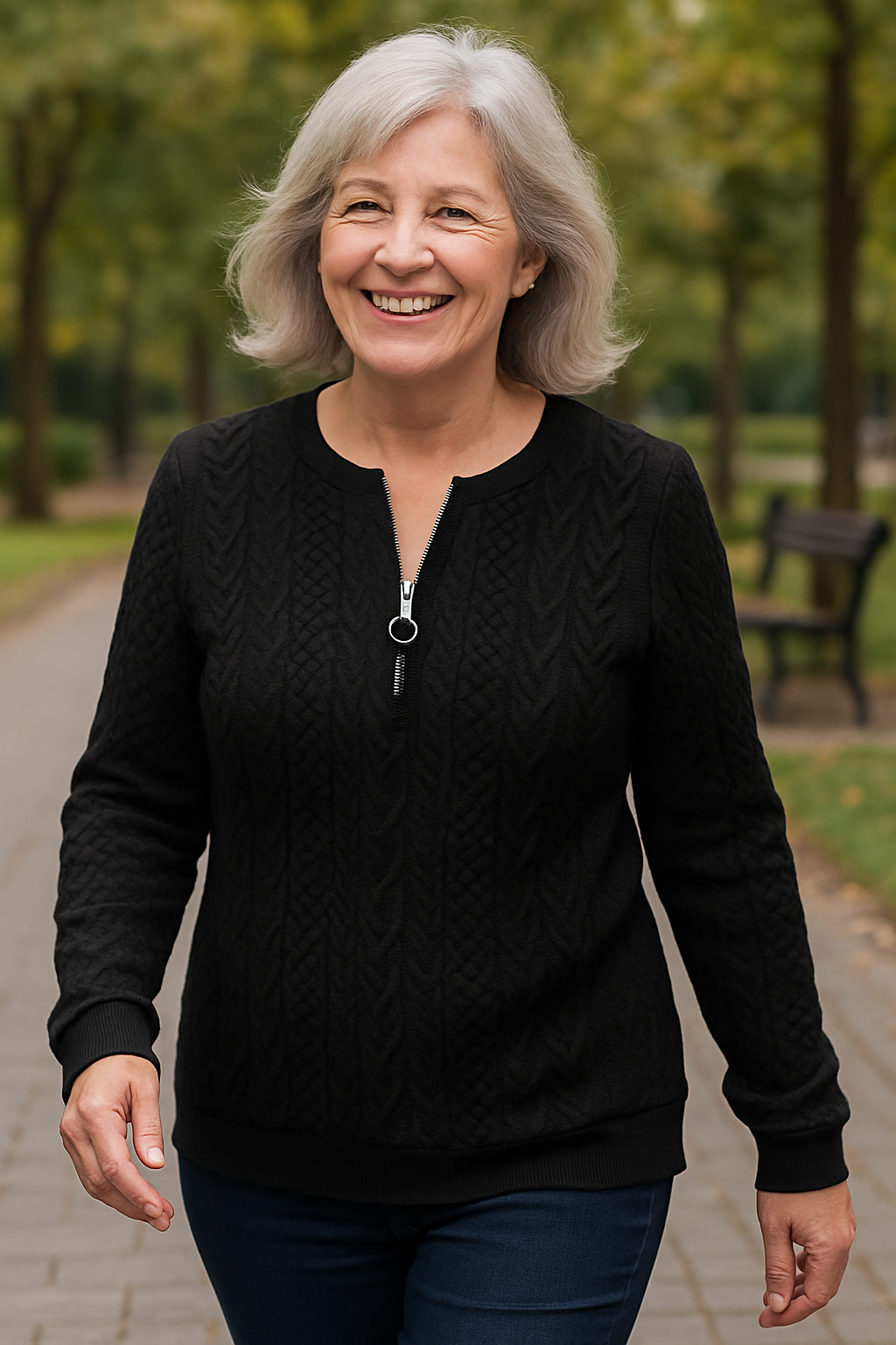 Nestelle | Cable Zip Knit - Comfort, Class and Confidence.