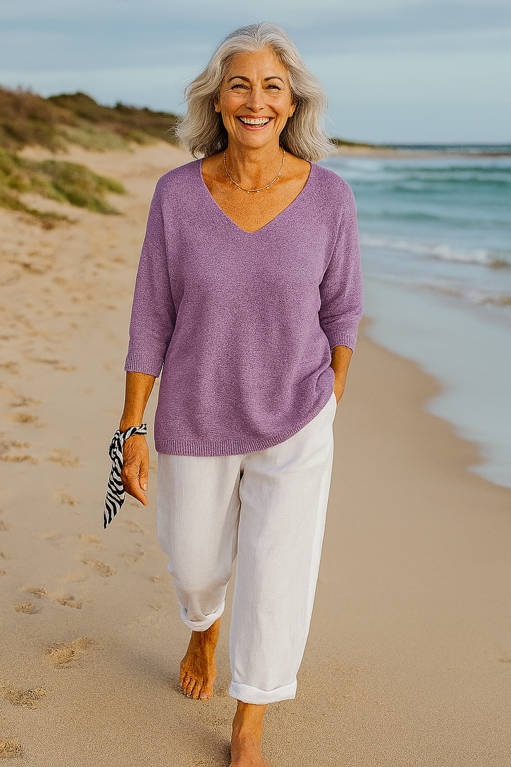 Anwen | Soft Drape V-Neck Knit - Effortlessly elegant