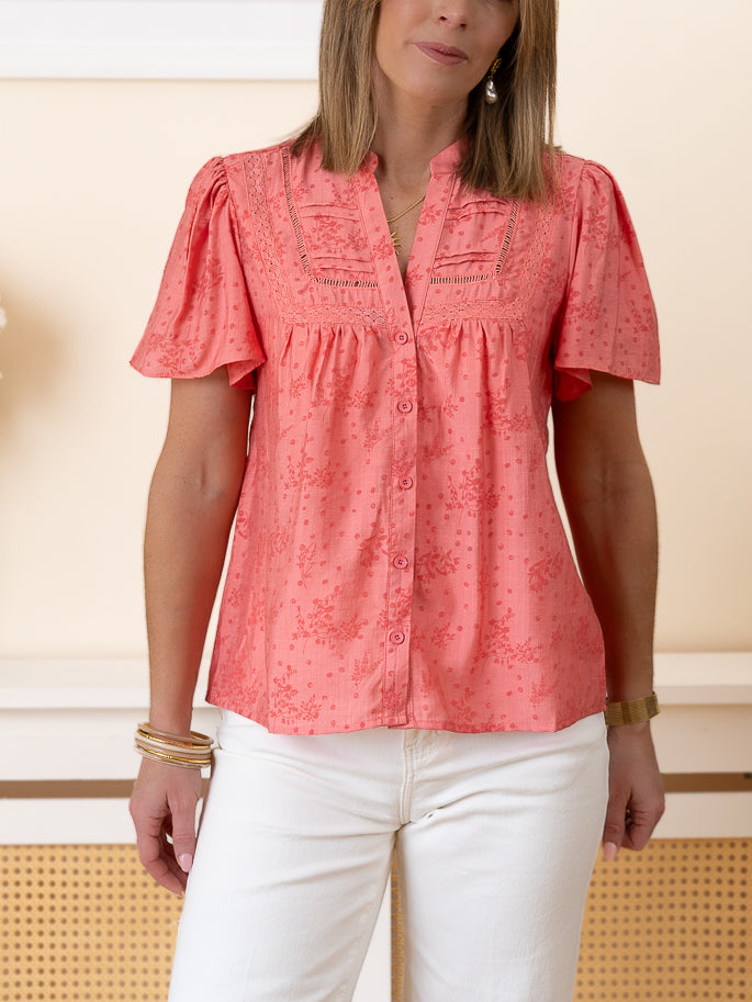 Coral Mallory Blouse